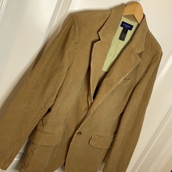 GUESS | Tan GUESS Corduroy Blazer Jacket, Size Men’s Small Petite (SP) - Picture 6 of 7